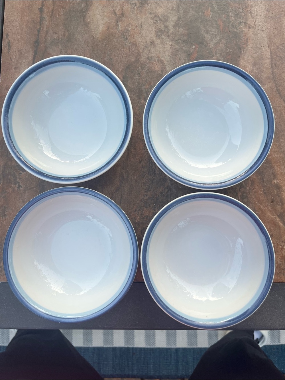 Pfaltzgraff Sky 4 soup cereal Bowls stoneware set of 4
